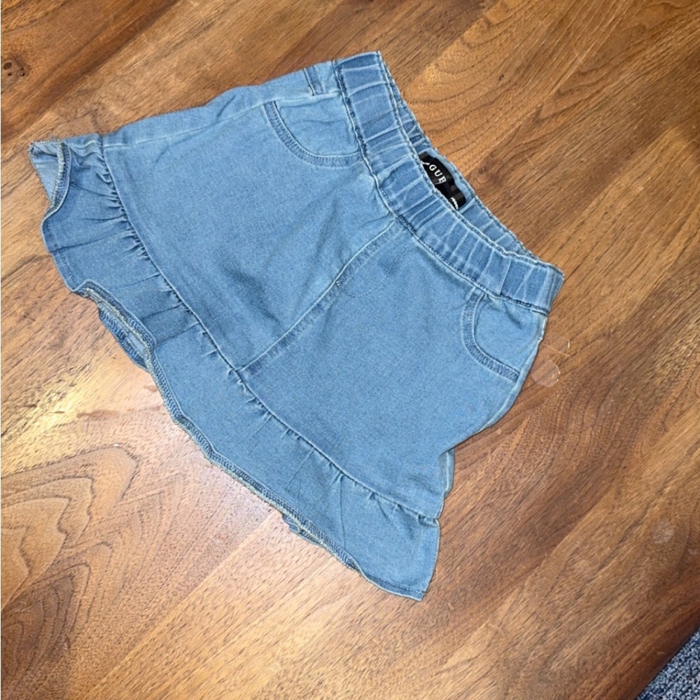 Guess Blue Skorts with Ruffled Hem
